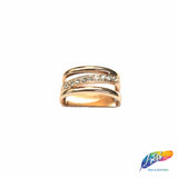 Gold/Crystal Dome Bead Rhinestone Buckle (2 pieces), RB-058