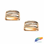 Gold/Crystal Dome Bead Rhinestone Buckle (2 pieces), RB-058