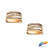 Gold/Crystal Dome Bead Rhinestone Buckle (2 pieces), RB-058