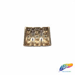 Gold/Crystal Dome Bead Rhinestone Buckle (2 pieces), RB-059
