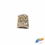 Gold/Crystal Dome Bead Rhinestone Buckle (2 pieces), RB-059