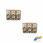 Gold/Crystal Dome Bead Rhinestone Buckle (2 pieces), RB-059