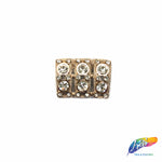 Gold/Crystal Dome Bead Rhinestone Buckle (2 pieces), RB-059