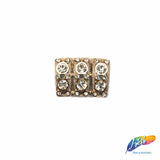 Gold/Crystal Dome Bead Rhinestone Buckle (2 pieces), RB-059