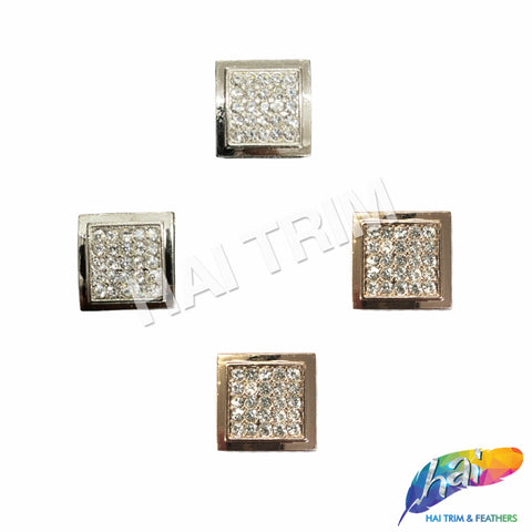 Square Rhinestone Buckle (2 pieces), RB-060