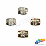 Tube Bead Rhinestone Buckle (2 pieces), RB-061