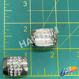 Tube Bead Rhinestone Buckle (2 pieces), RB-061