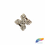 Gold/Crystal Cross Rhinestone Buckle (2 pieces), RB-063