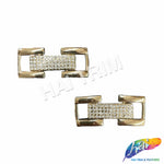 Gold/Crystal Rhinestone Buckle (2 pieces), RB-069