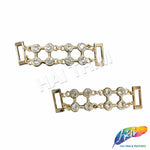 Gold/Crystal Rhinestone Connector (2 pieces), RB-078