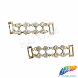 Gold/Crystal Rhinestone Connector (2 pieces), RB-078