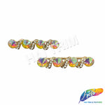 Gold AB Fancy Swirl Rhinestone Buckle with Bar (2 pieces), RB-079