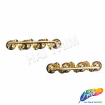 Gold AB Fancy Swirl Rhinestone Buckle with Bar (2 pieces), RB-079
