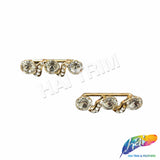 Gold/Crystal Fancy Swirl Rhinestone Buckle with Bar (2 pieces), RB-080
