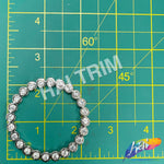 Silver/Crystal Round Rhinestone Buckle (2 pieces), RB-081