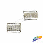 Silver/Crystal Rectangle Rhinestone Buckle (2 pieces), RB-083