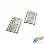 Silver/Crystal Rectangle Rhinestone Buckle (2 pieces), RB-083