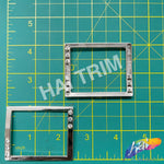 Silver/Crystal Rectangle Rhinestone Buckle (2 pieces), RB-088