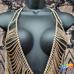 Crystal Rhinestone Cupchain Mermaid Body Chain Dress, RD-100