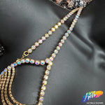 Crystal Rhinestone Cupchain Mermaid Body Chain Dress, RD-100