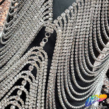 Crystal Rhinestone Cupchain Mermaid Body Chain Dress, RD-100