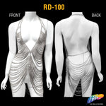 Crystal Rhinestone Cupchain Mermaid Body Chain Dress, RD-100