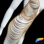 Crystal Rhinestone Cupchain Mermaid Body Chain Dress, RD-100