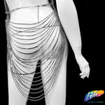 Crystal Rhinestone Cupchain Mermaid Body Chain Dress, RD-100