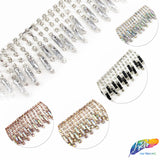 2" Crystal Rhinestone Fringe with Rectangle Stones, RF-105