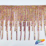 4 1/2" Multi-level Crystal Rhinestone Cupchain Fringe, RF-038