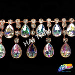 2 3/4" Crystal AB Teardrop Rhinestone Fringe, RF-101