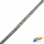 3/16" Rhinestone Cupchain Trim with Ball Chain Border, RT-001