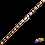 3/16" Rhinestone Cupchain Trim with Ball Chain Border, RT-001