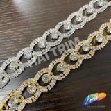 3/4" Swirl Crystal Rhinestone Trim, RT-013-1