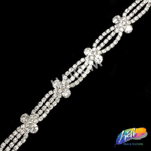 1/2" Silver/Crystal Rhinestone Trim, RT-035