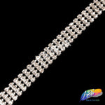 7/16" Silver Crystal Horizontal Bar Rhinestone Cupchain Trim, RT-037