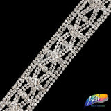 1 1/8" Swirl Crystal Rhinestone Trim with Border, RT-042