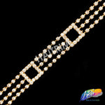 SALE! 3/4" Chained Square Rhinestone Trim, RT-044