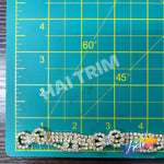 3/4" Silver/Crystal Braided Ribbon Rhinestone Trim, RT-046