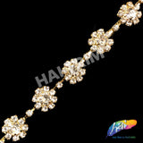 1/2" Chained Crystal Flower Rhinestone Trim, RT-057