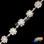 1/2" Chained Crystal Flower Rhinestone Trim, RT-057