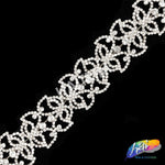 1 3/8" Silver/Crystal Butterfly Rhinestone Trim, RT-078