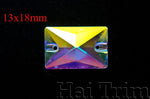 13x18mm Rectangle Crystal AB Sew-on Rhinestones