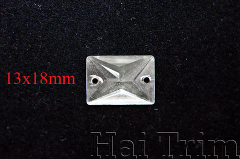 13x18mm Rectangle Crystal Sew-on Rhinestones
