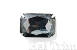 18x27mm Black Diamond Octagon Sew-on Rhinestones w/ Metal Setting