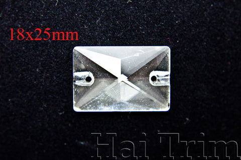 18x25mm Rectangle Crystal Sew-on Rhinestones