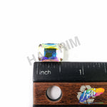 10x14mm Crystal AB Rectangle Sew-on Rhinestone w/ Metal Setting