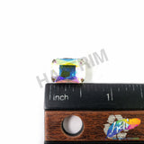 10x14mm Crystal AB Rectangle Sew-on Rhinestone w/ Metal Setting