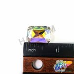 13x18mm Crystal AB Rectangle Sew-on Rhinestone w/ Metal Setting
