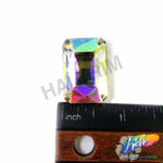 18x27mm Crystal AB Rectangle Sew-on Rhinestone w/ Metal Setting